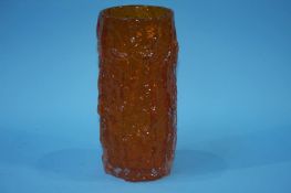 A Whitefriars Tangerine bark vase by Geoffrey Baxt