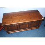 A large oak blanket box