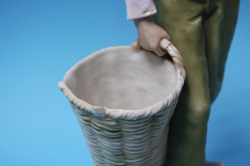 A Royal Dux figure of a boy holding two baskets, p - Image 2 of 4