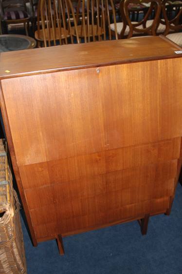 A teak bureau, 76cm wide