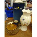 Aynsley vase, box of assorted etc.