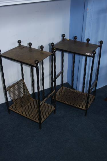 Pair of metalwork side tables - Image 3 of 4
