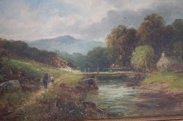 E.S. Nieman, Oil on canvas, Signed, 'Landscape wit