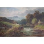 E.S. Nieman, Oil on canvas, Signed, 'Landscape wit