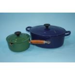 Three Le Creuset pans and an oven dish (4)