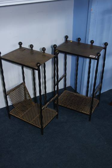 Pair of metalwork side tables