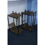 Pair of metalwork side tables