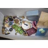 Box of assorted buttons etc.