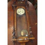 Walnut cased wall clock