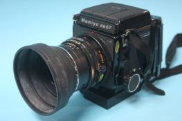 A Mamiya RB 67 camera and carry case