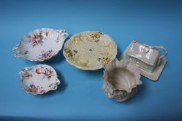 Denby bowl, Clarice Cliff tazza, Belleek pottery a