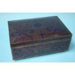 A good quality Cloisonné box on a dark blue ground