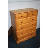 A pine chest of drawers, 93cm wide