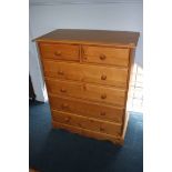 A pine chest of drawers, 93cm wide