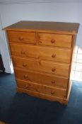 A pine chest of drawers, 93cm wide