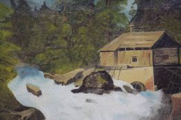 J.P. Wright, Pair, Oil on canvas, 'Mountain Landsc