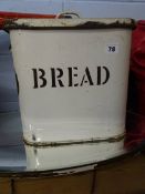 Enamel bread bin,a barbolla mirror and pine washboard