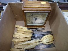 Quantity of cutlery, a clock and a framed picture