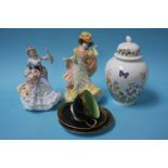 Two Royal Doulton figures, an Aynsley vase and a R