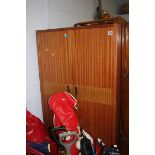 A teak double door wardrobe