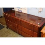 Oriental hardwood chest of drawers