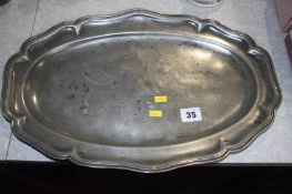 Antique pewter serving plate