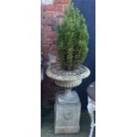 Composite garden urn