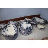 Comprehensive Victorian Flow blue dinner service