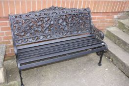 Black garden bench