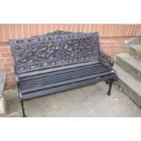 Black garden bench