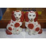 Pair of modern Staffordshire style pot dogs