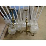 Pair of good quality brass chandeliers