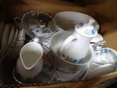 Four boxes assorted, including Wedgwood 'Clementine'