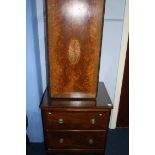 Walnut coffee table and a mahogany chest of drawers