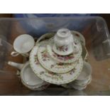 Two boxes of Royal Albert Lavender Rose tea china