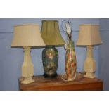 Four various table lamps