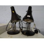 Two angle poise lamps