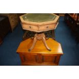 Leather top occasional table and a TV stand