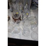 Various cut glassware