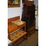 Stag bookcase, telephone seat etc.