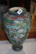 Large enamelled Japanese vase