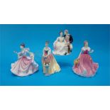 Four Royal Doulton figurines of Ladies.