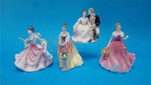 Four Royal Doulton figurines of Ladies.