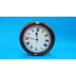 A North Eastern Railway mahogany cased wall clock. Dial 30.5cm diameter