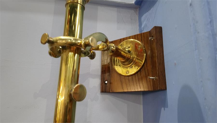 An R.N. Desterro Lisbon brass marine barometer. 94cm high - Image 6 of 6