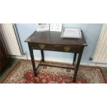 A Georgian mahogany two drawer side table. 76cm