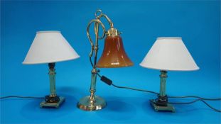 Three modern lamps.