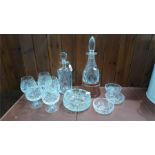 Quantity of glassware and two decanters.