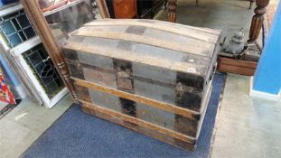 A dome top trunk. 91cm