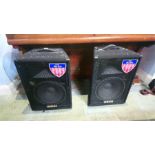 A pair of Yamaha speakers.